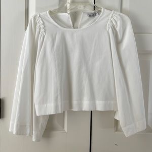 zara cropped white blouse
